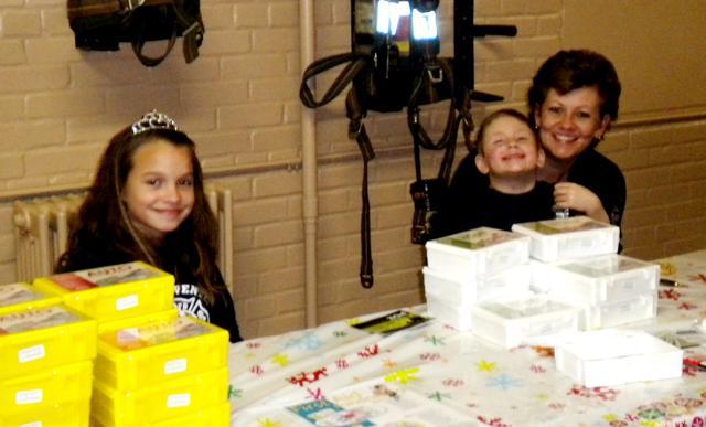 Denise with a MVFD Fire Queen at the first aid kit table- Open House 2011